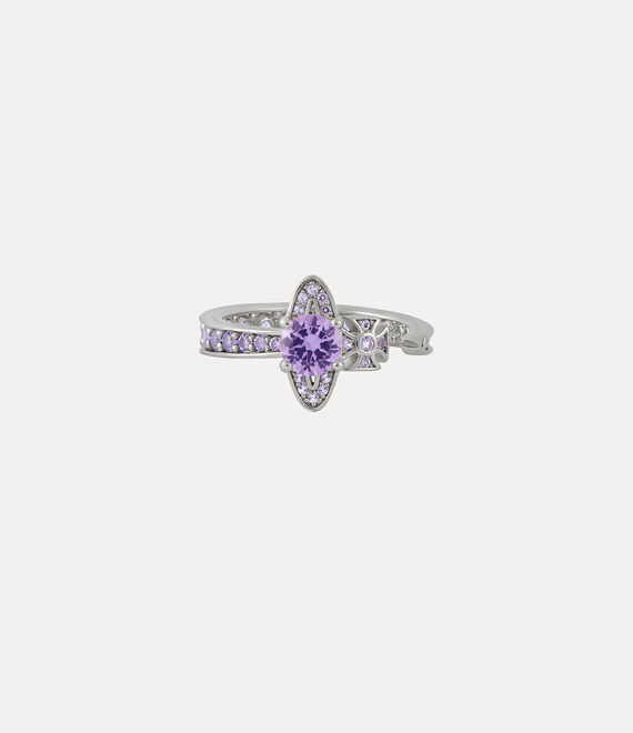 Vivienne Westwood Maitena Ring in PLATINUM/LAVENDER CZ